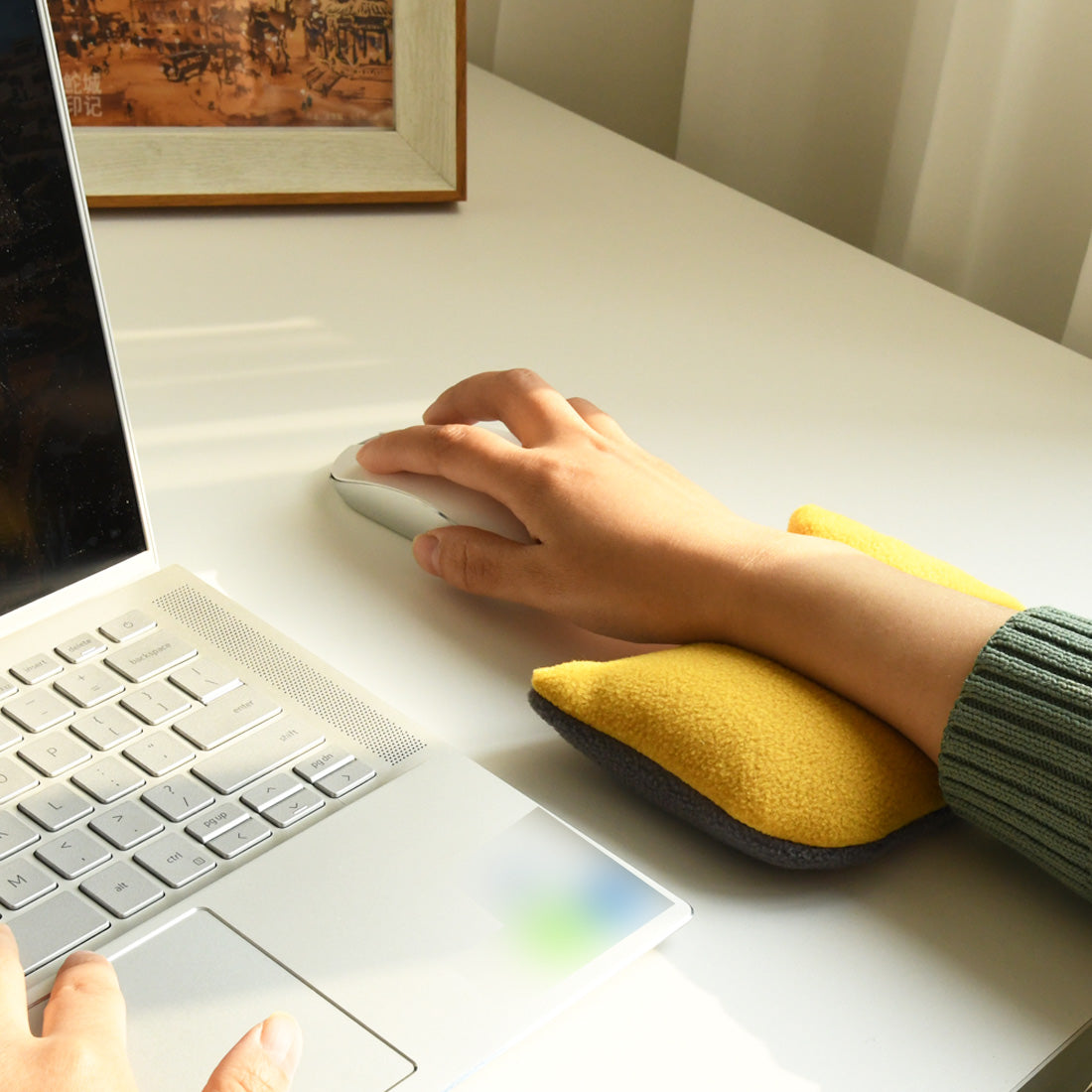 Ergonomic Mouse Wrist Rest for Desktop and Laptop, Bean Bag Wrist Support for Typing, Relief Wrist Pain