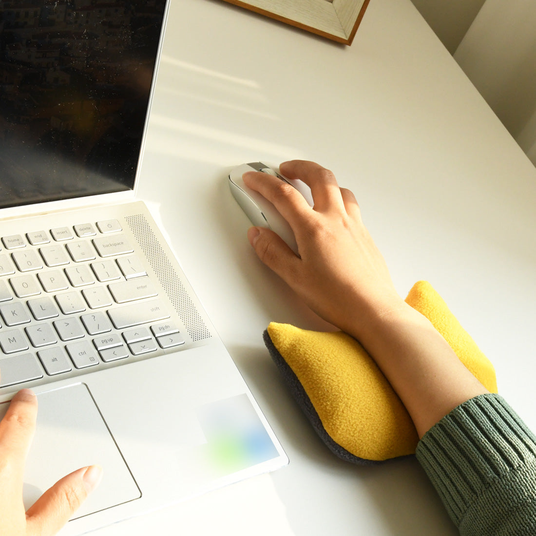 Ergonomic Mouse Wrist Rest for Desktop and Laptop, Bean Bag Wrist Support for Typing, Relief Wrist Pain