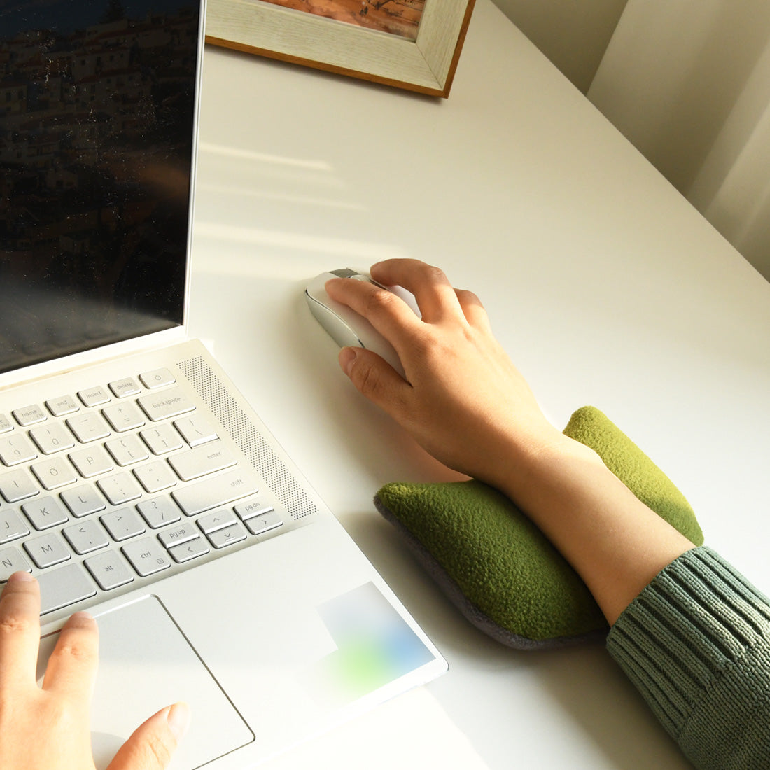 Ergonomic Mouse Wrist Rest for Desktop and Laptop, Bean Bag Wrist Support for Typing, Relief Wrist Pain