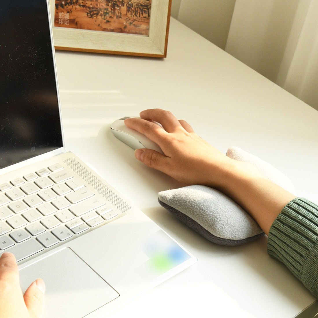 Ergonomic Mouse Wrist Rest for Desktop and Laptop, Bean Bag Wrist Support for Typing, Relief Wrist Pain